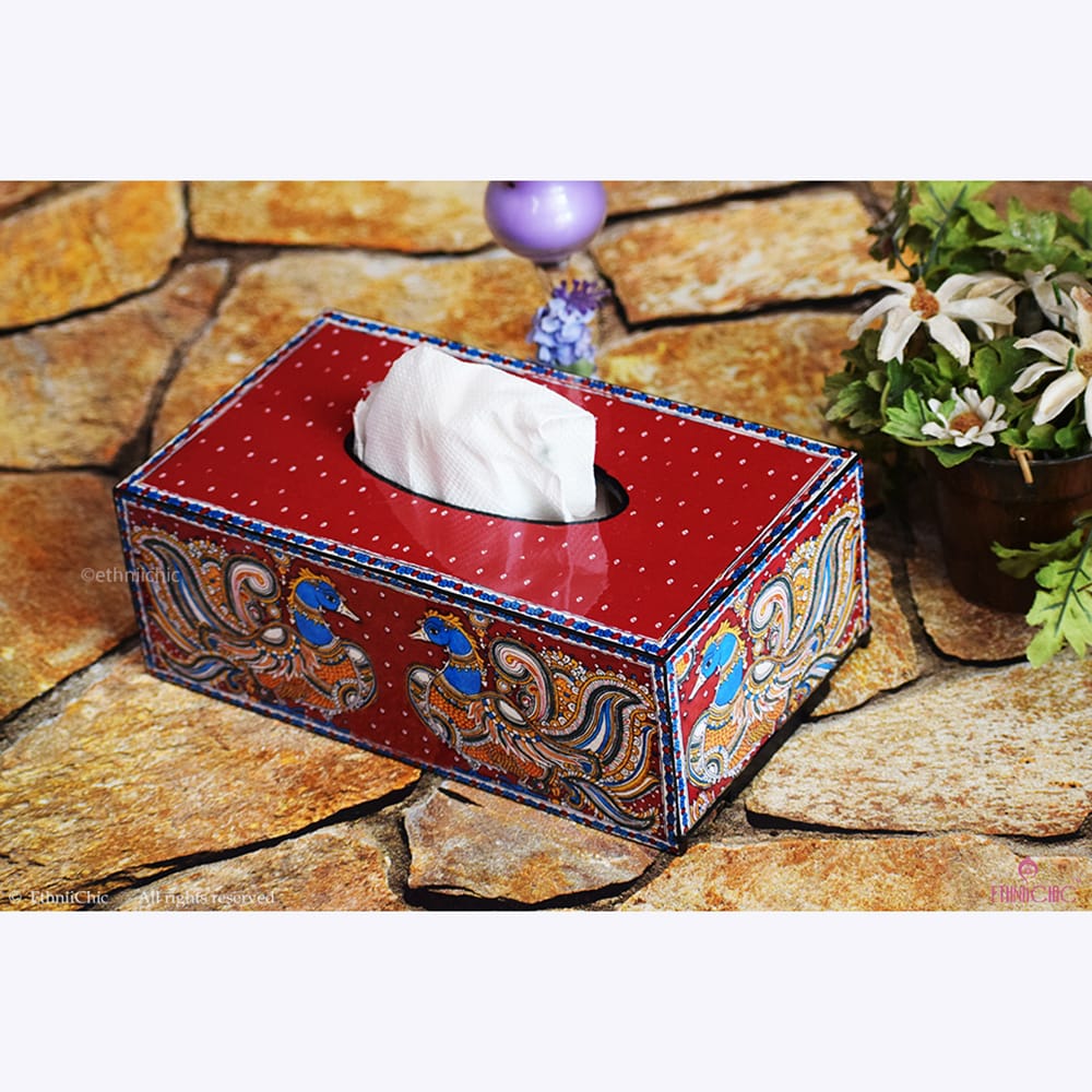 Tissue Box - Kalamkari Peacock image 0