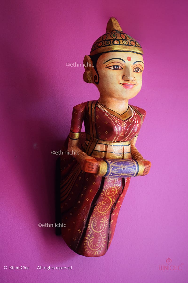 Wooden Wall Hanging Dolls with musical instruments -13"