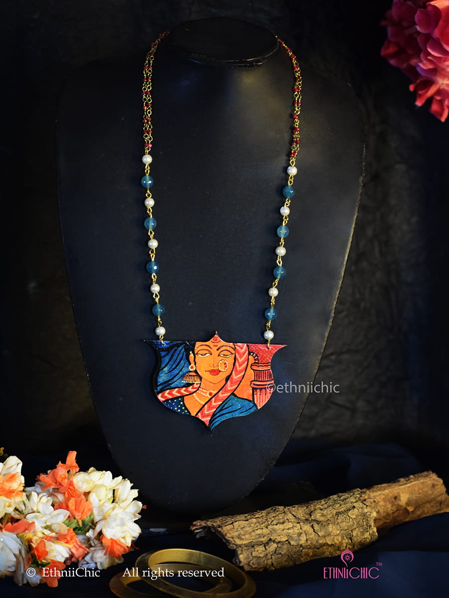 Hand painted Madhubani Neck piece