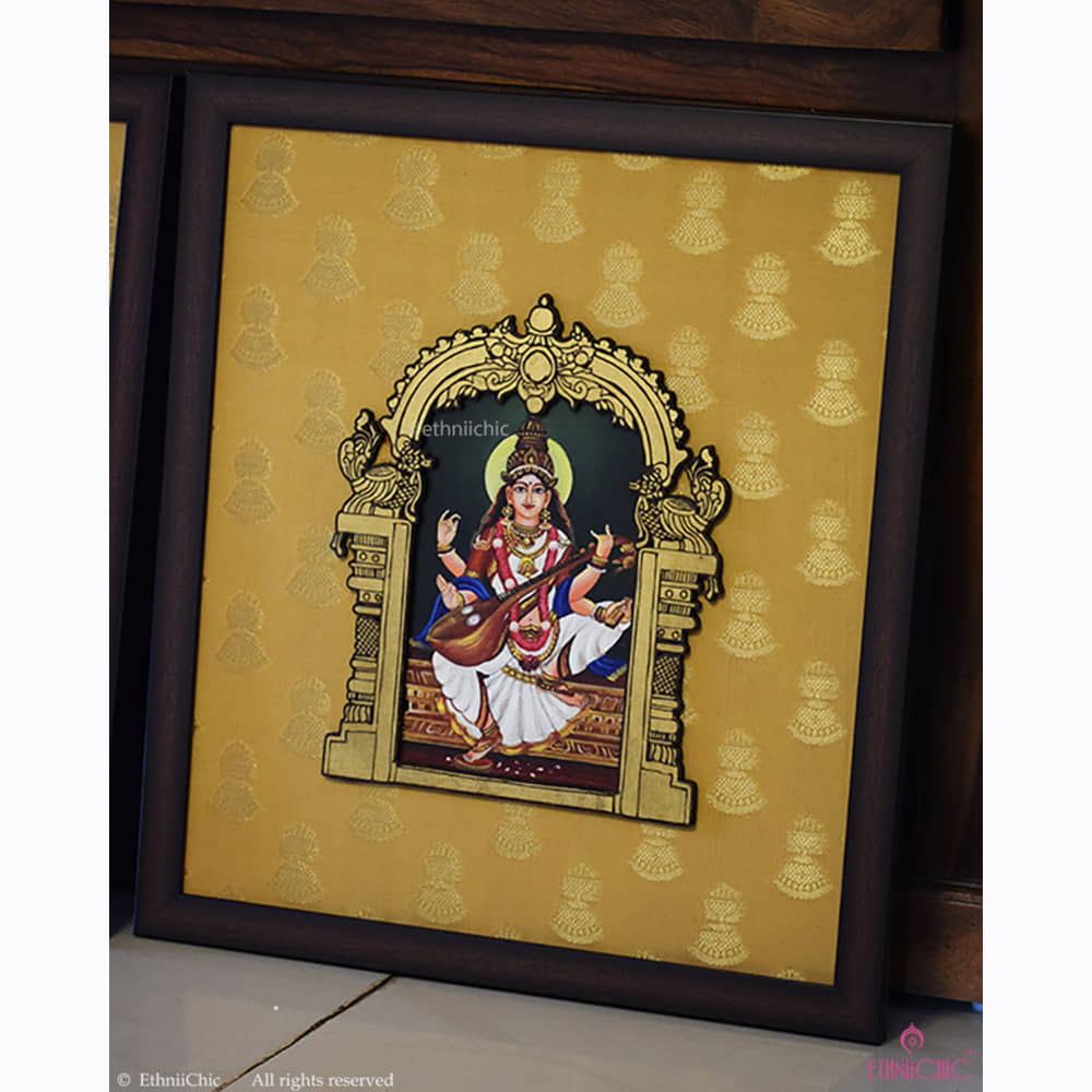 Wall Mounting Goddess Saraswathi Prabhavali Frame image 1