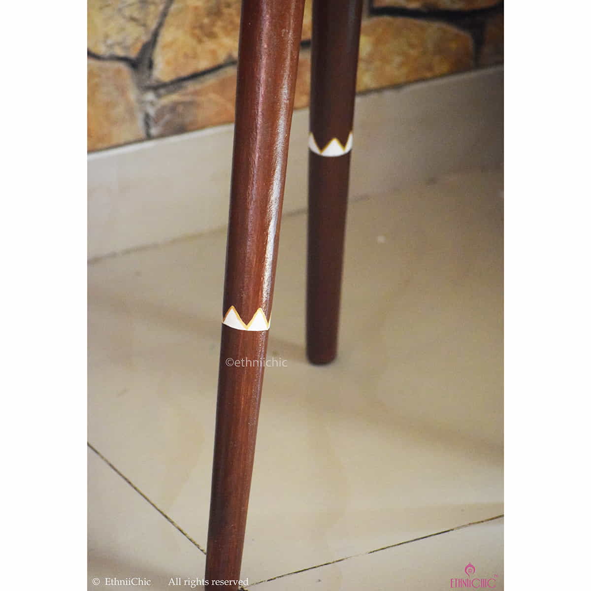 Handpainted Wooden Alpona Peg Table image 3