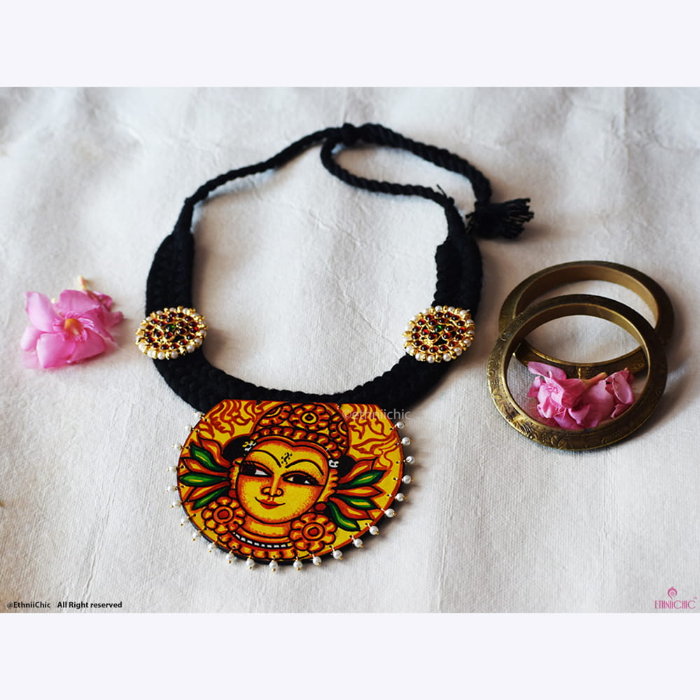 Hand painted Kerala Mural  Neck piece 31 image 1