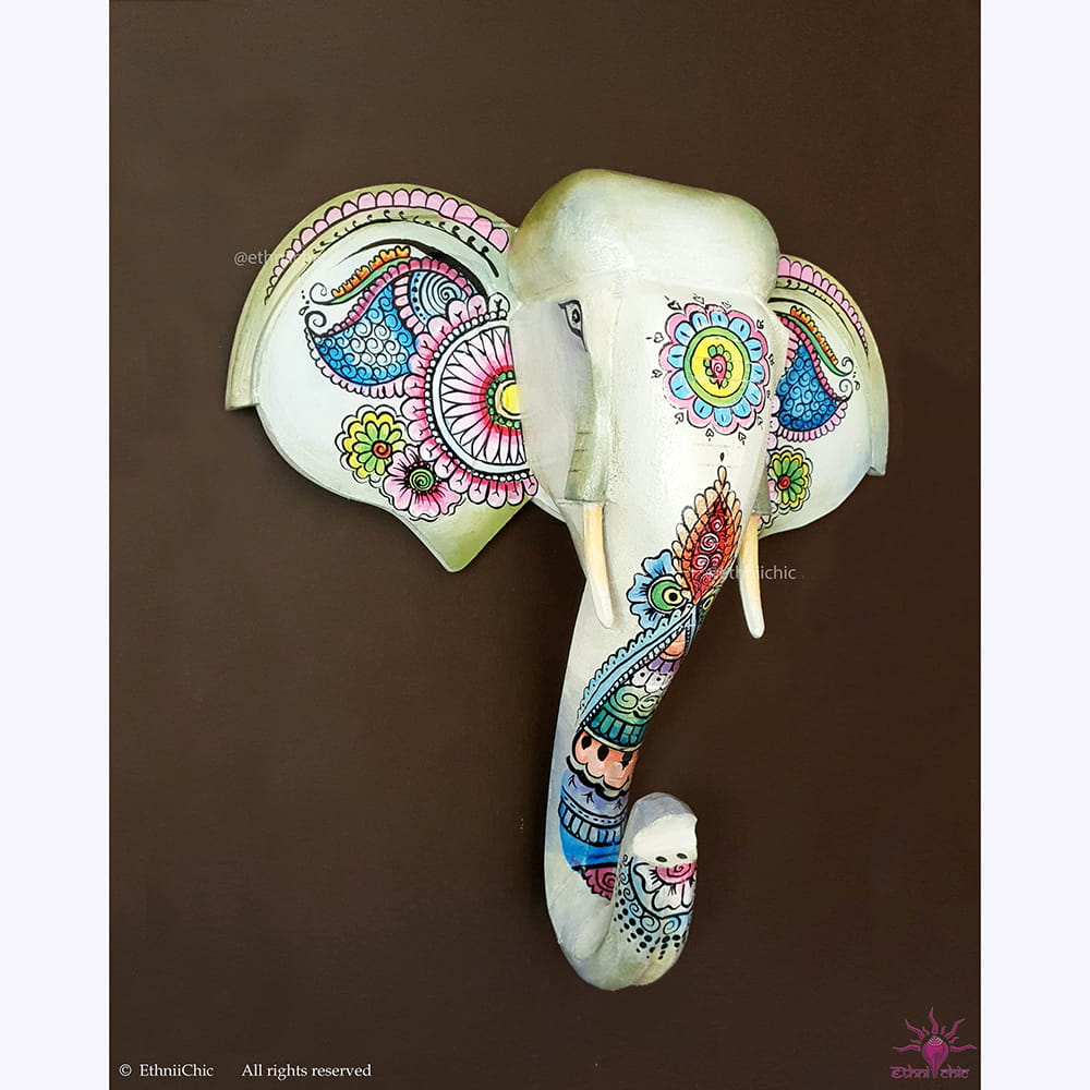 Hand Painted Airavat Elephant Head image 1