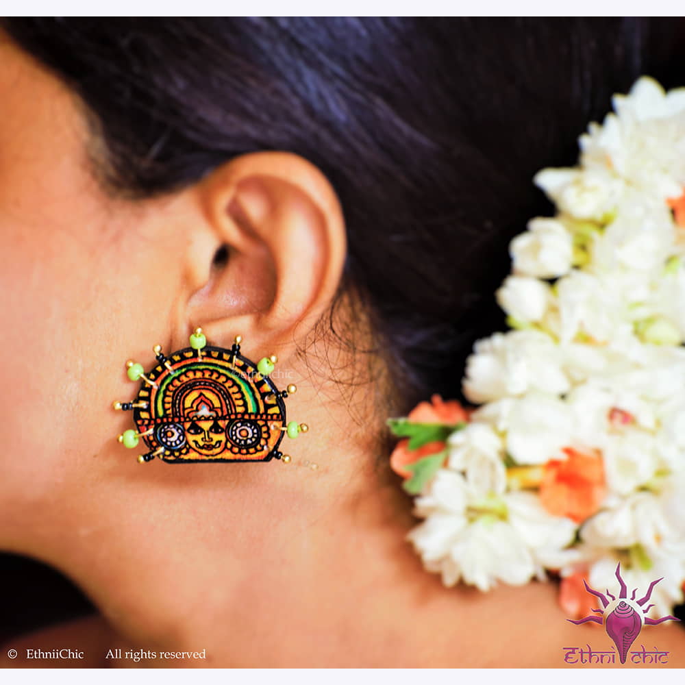 Hand painted Earrings - Thaiyyam image 2