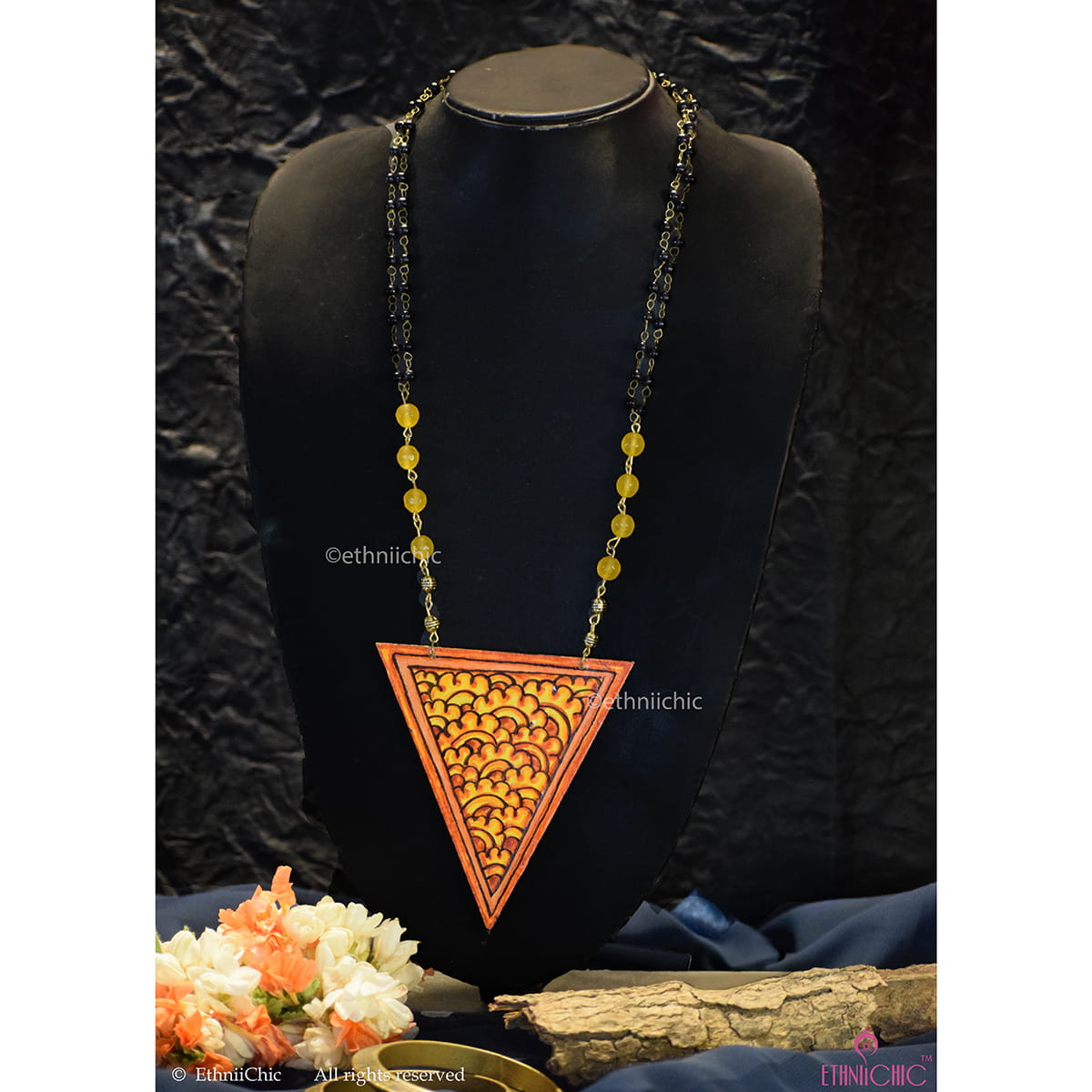 Hand painted Kerala Mural Neck piece 32