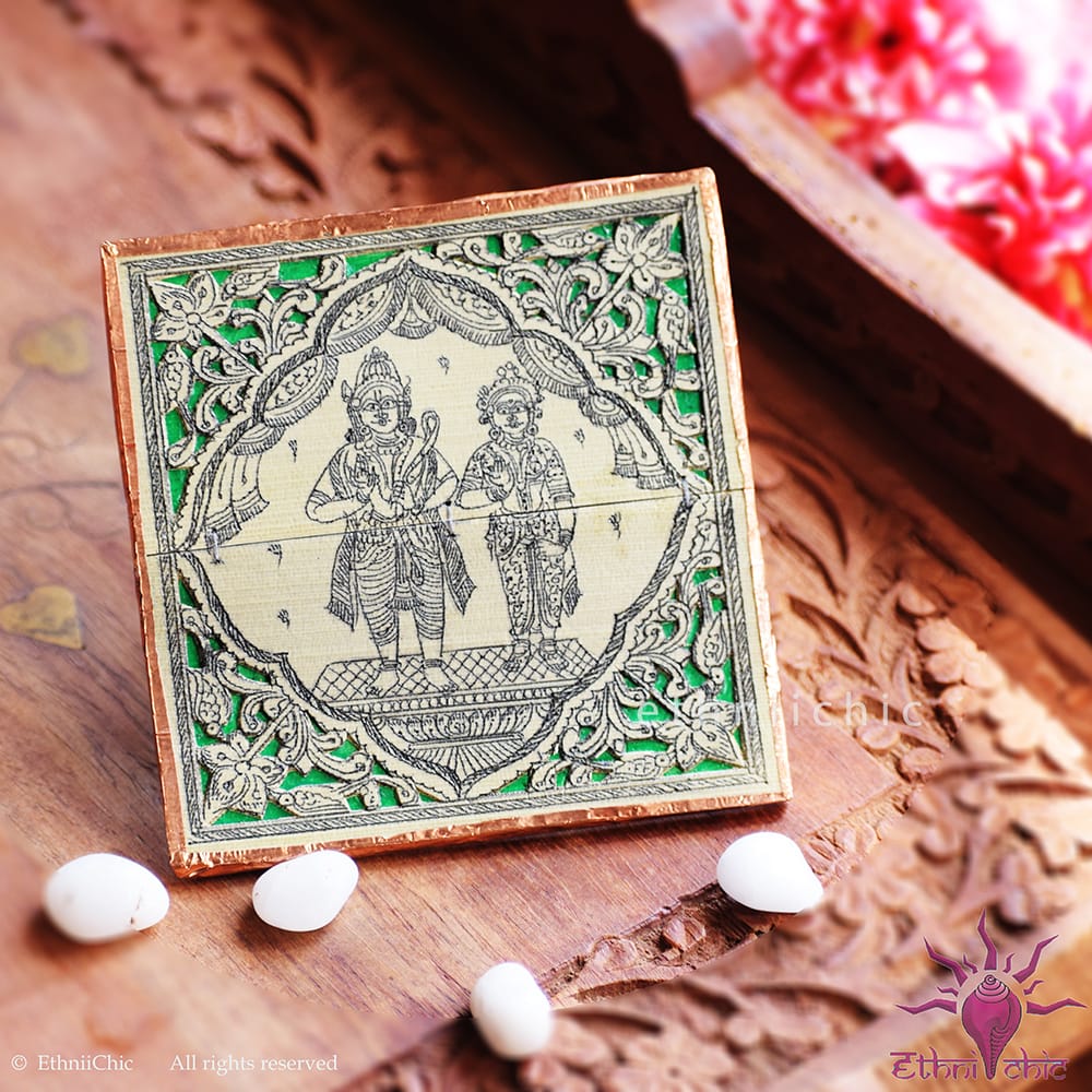 Pattachitra Ram Sita Fridge Magnet image 0
