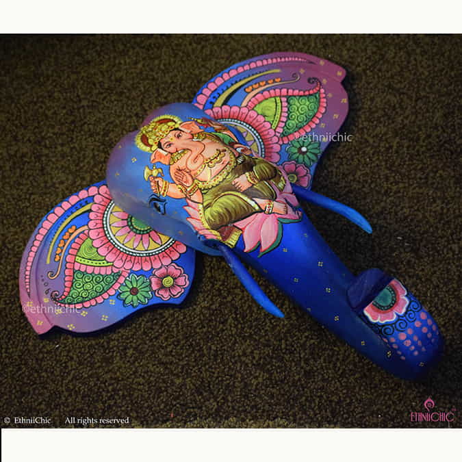 Hand Painted Ganesha Elephant Head image 2