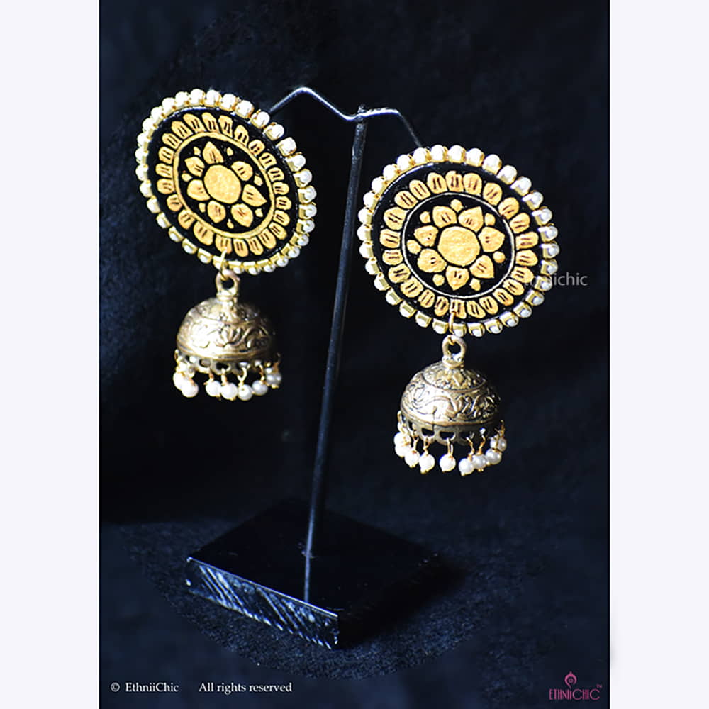 Hand painted Mandala Jhumka 2 image 0