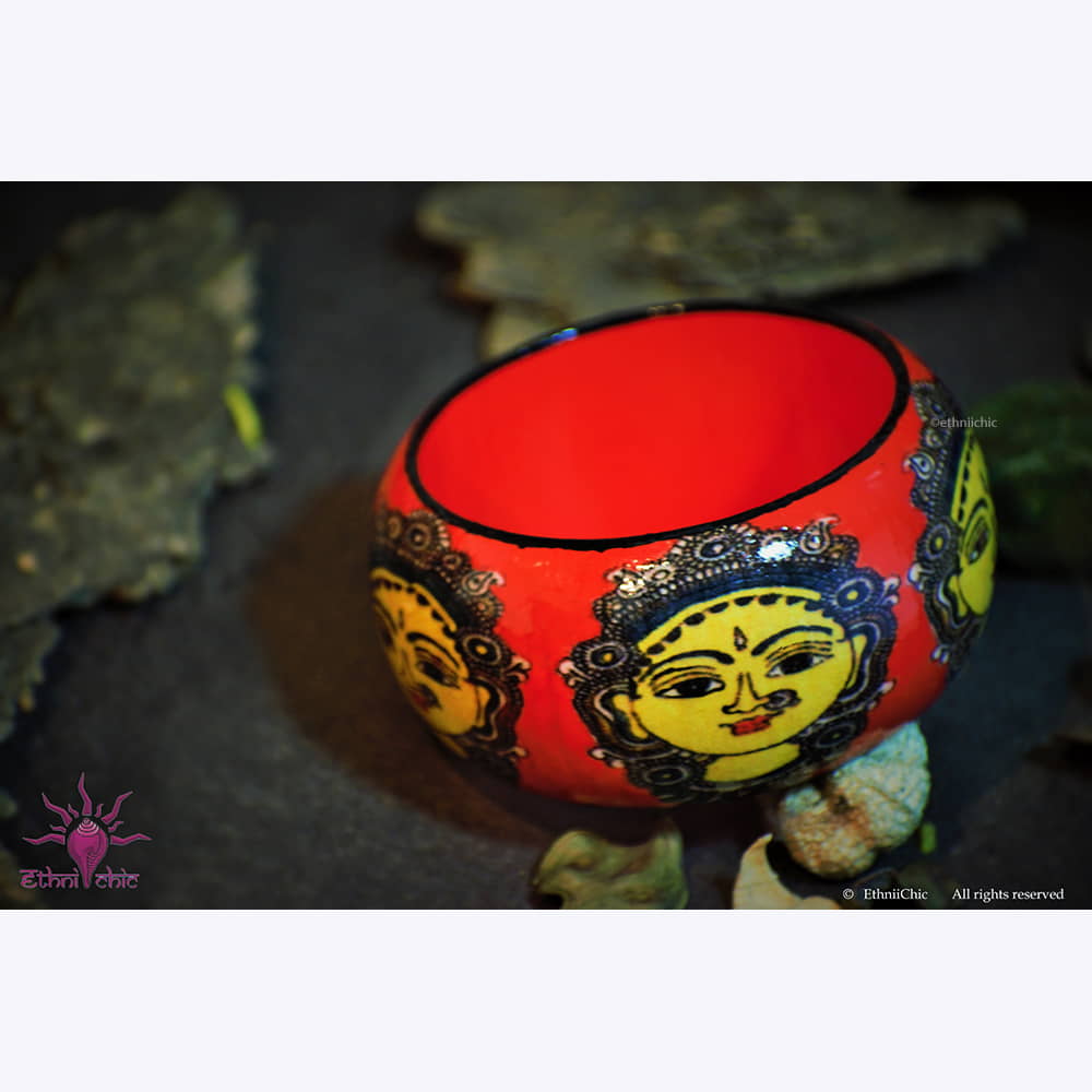 Kalamkari face Hand crafted Wooden Bangle image 1