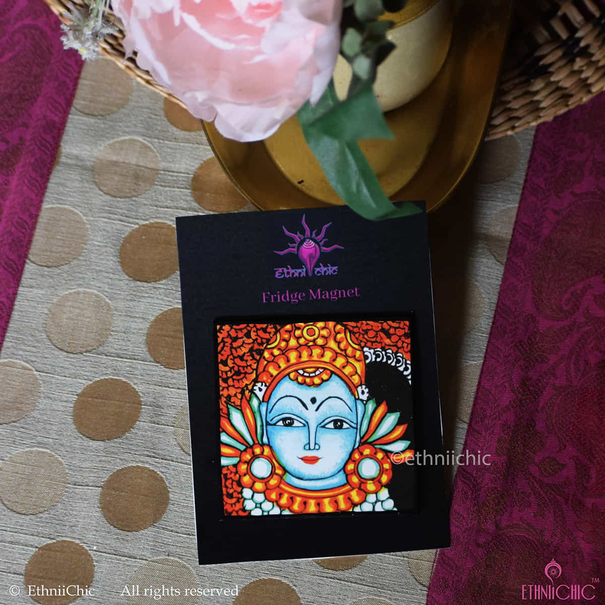 Kerala Mural Fridge Magnet Apsara - 7 image 0