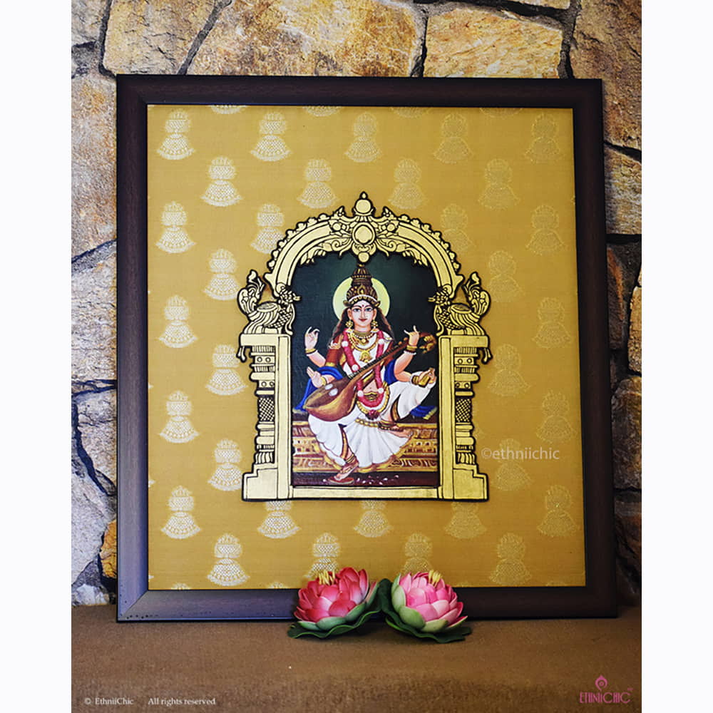 Wall Mounting Goddess Saraswathi Prabhavali Frame image 0
