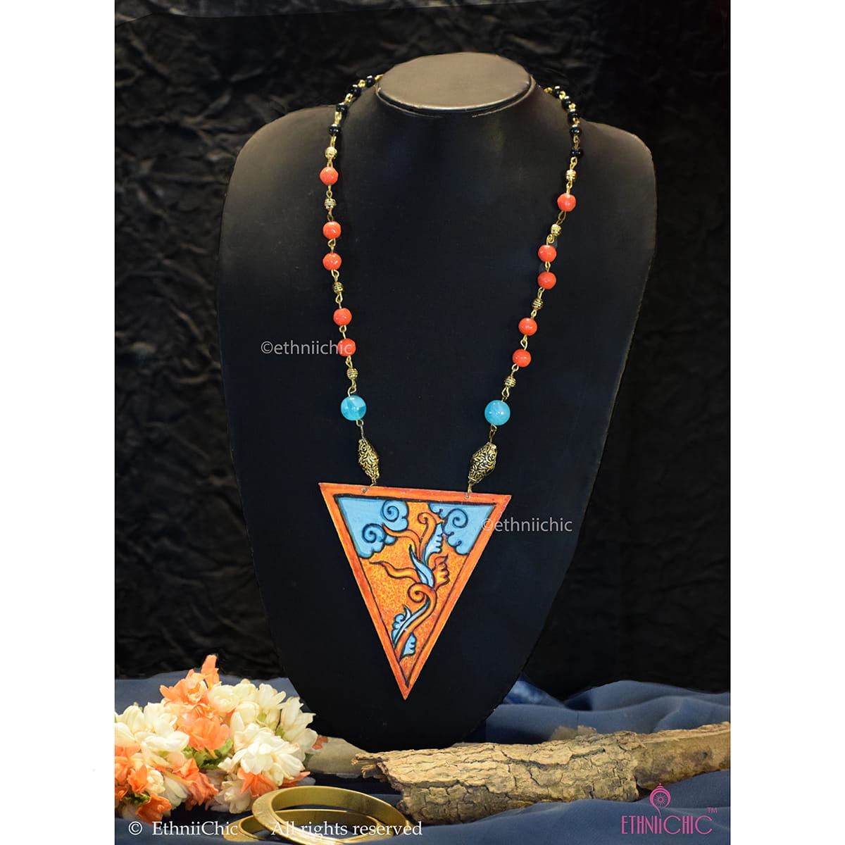 Hand painted Kerala Mural Neck piece 33