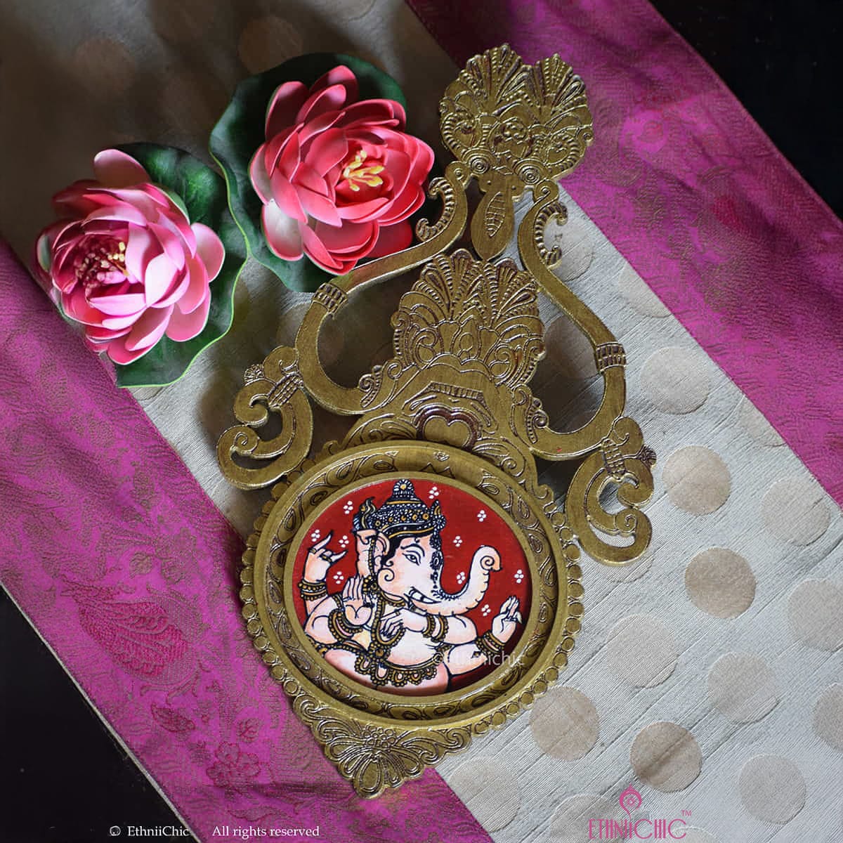 Wooden Aranmula Wall Frame - Ganesha