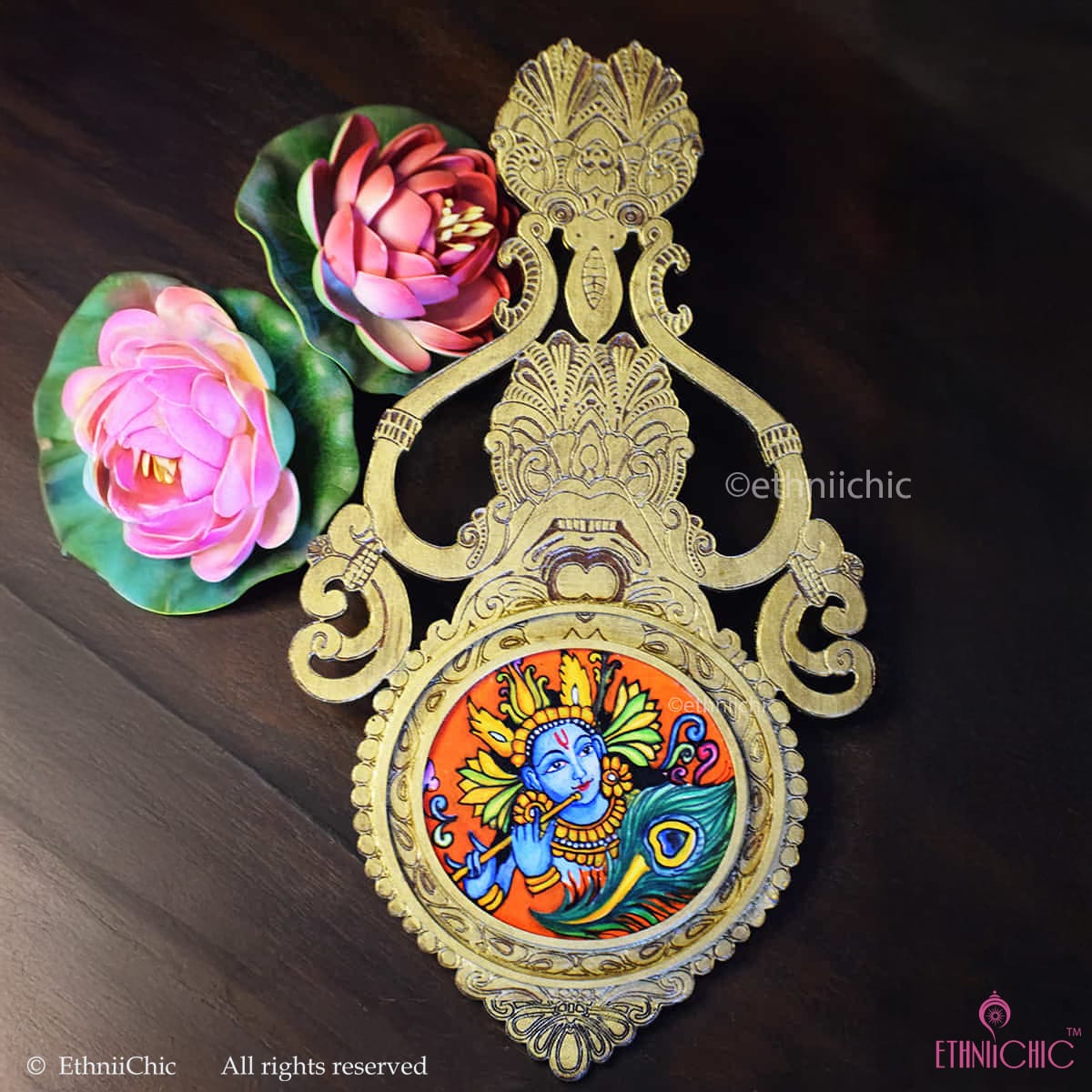 Wooden Aranmula Wall Frame- Krishna
