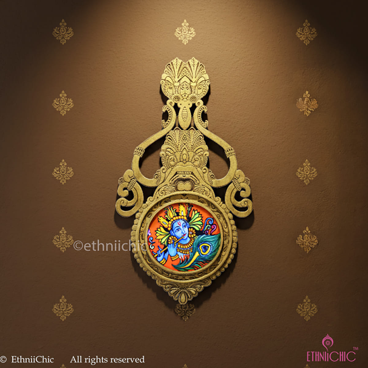 Wooden Aranmula Wall Frame- Krishna