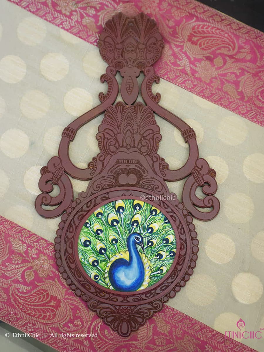 Wooden Aranmula Wall Frame- Peacock