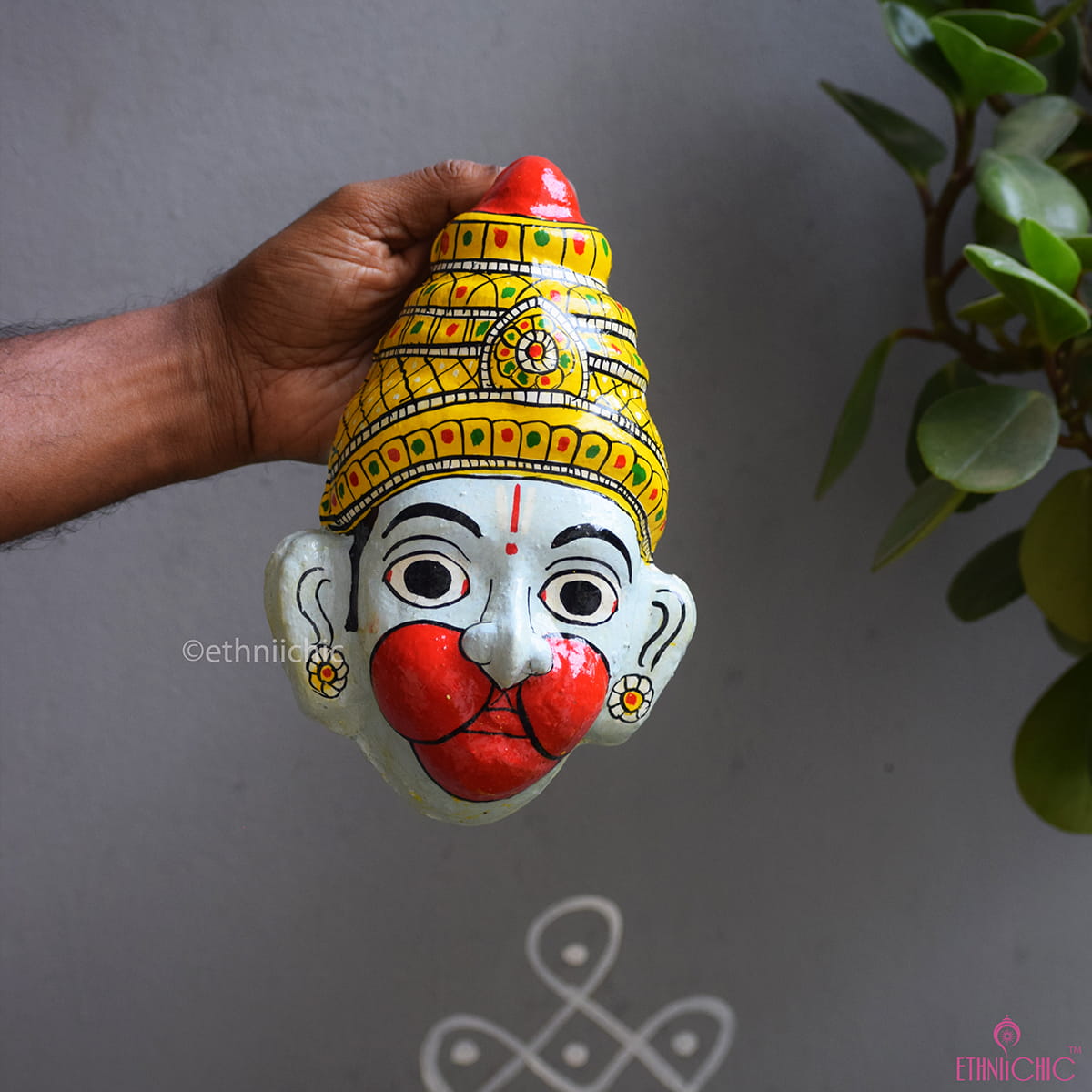 Hanuman Cheriyal Mask - 7"