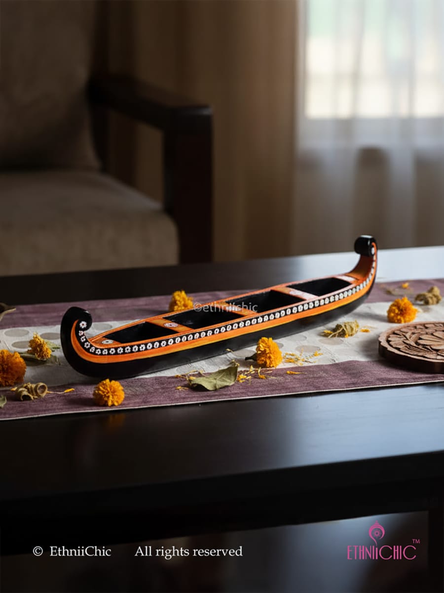 Wooden Hand painted Boat - Design 1