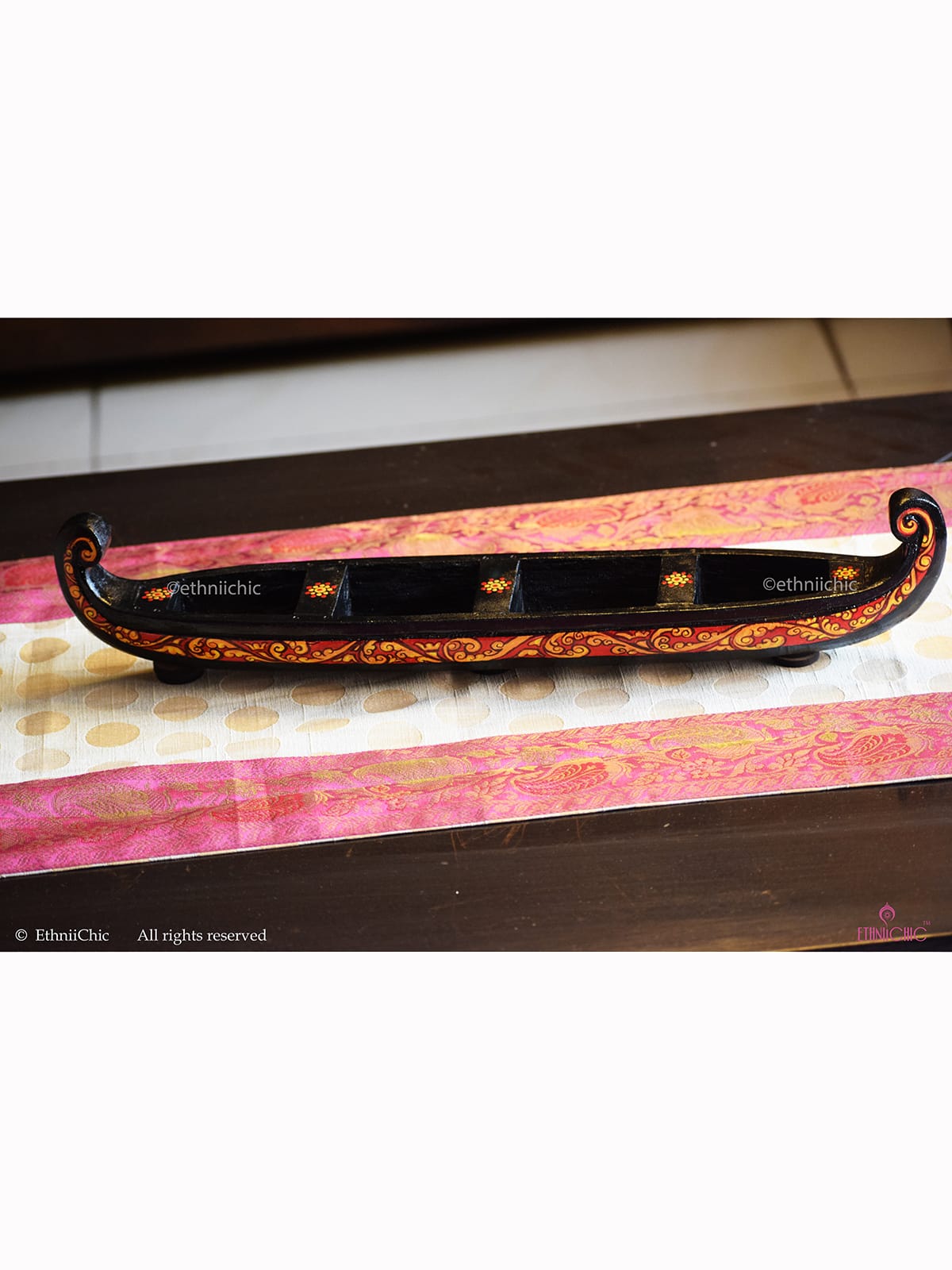 Wooden Hand painted Boat - Design 2