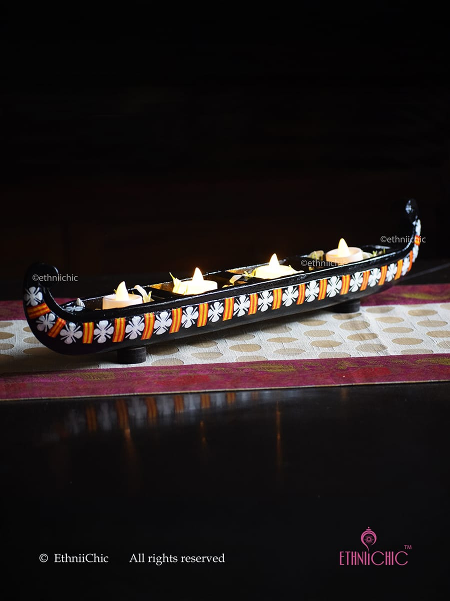 Wooden Hand painted Boat - Design 3