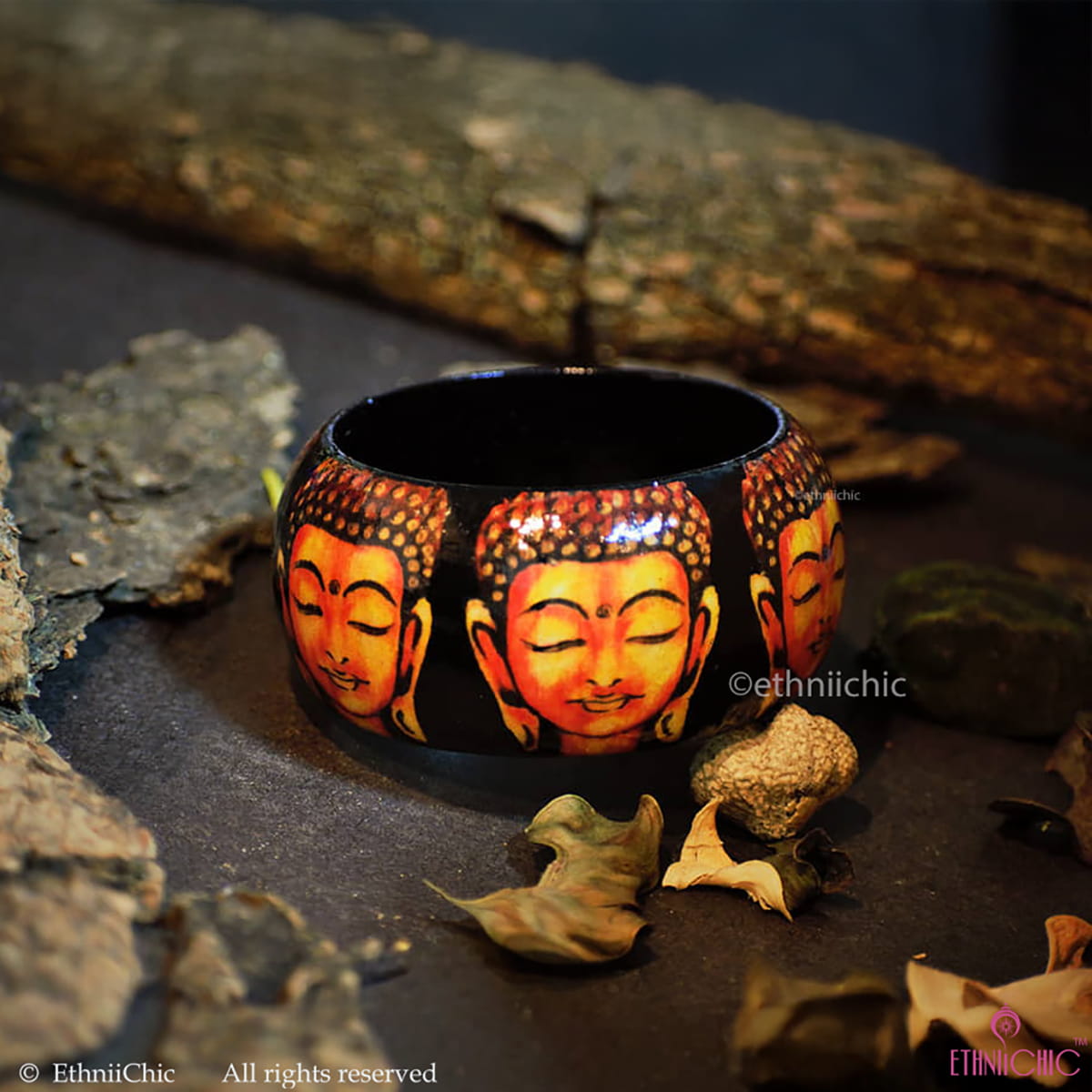 Buddha Hand crafted Wooden Bangle
