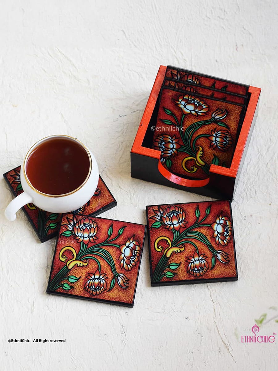 Coasters - Kerala Mural Lotus