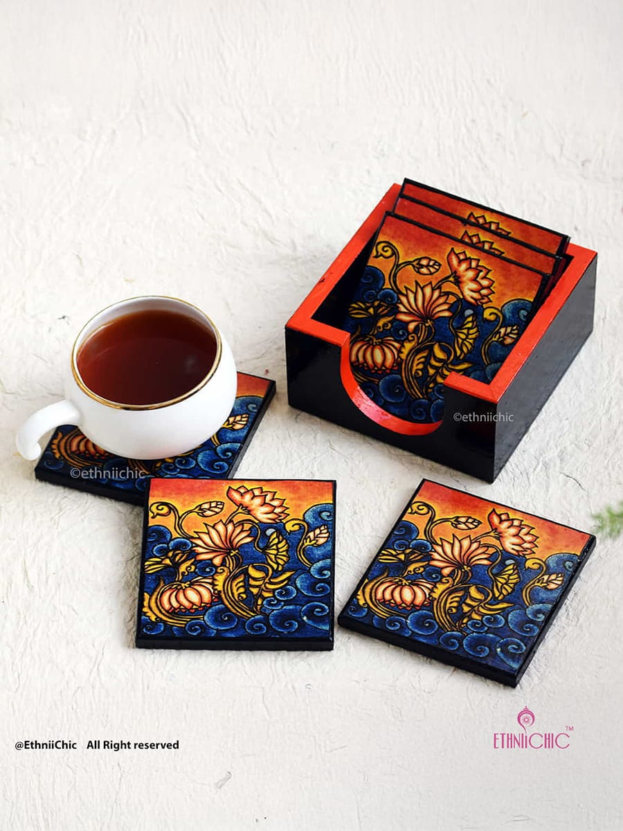 Coasters - Kerala Mural Lotus A