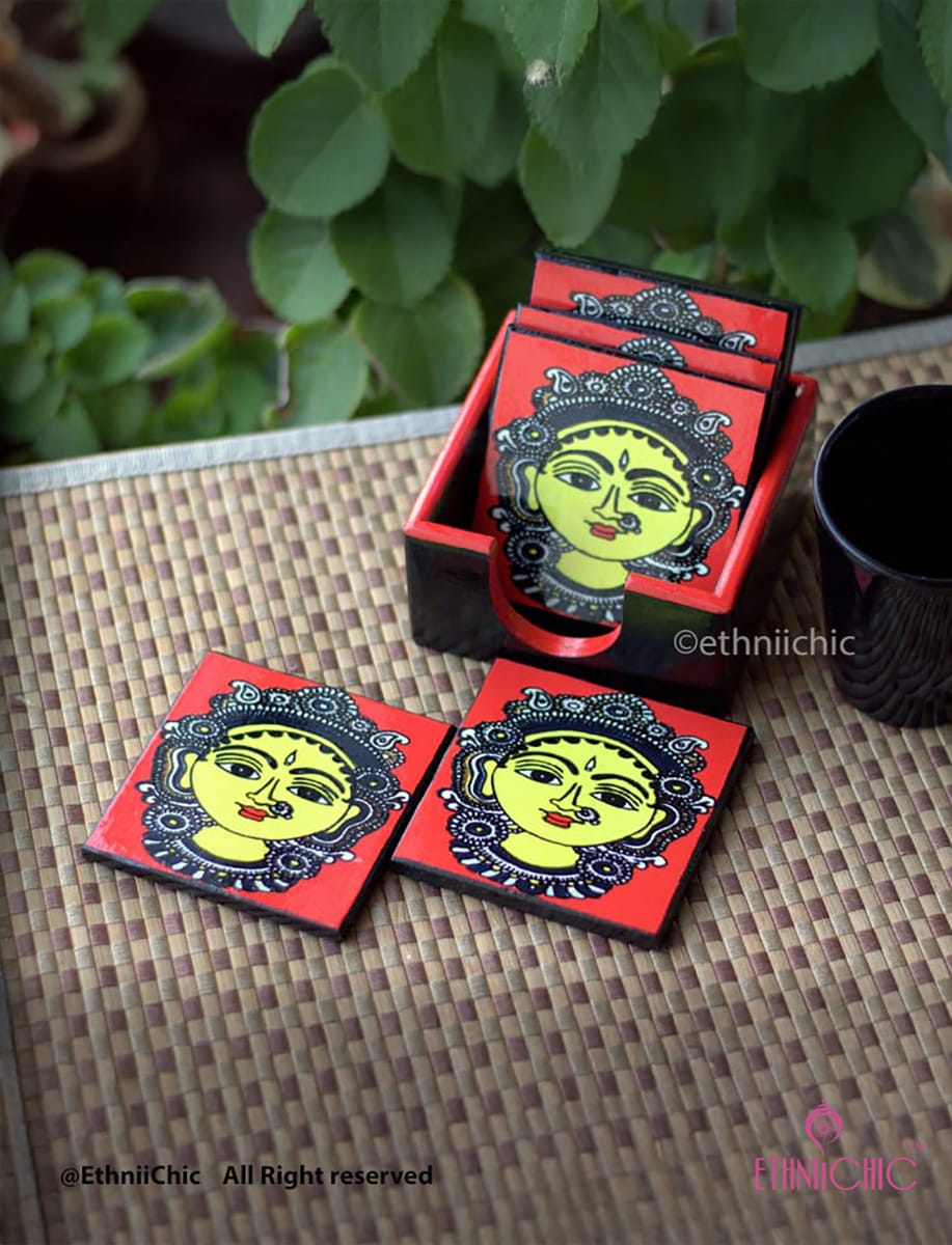 Coasters - Kalamkari face