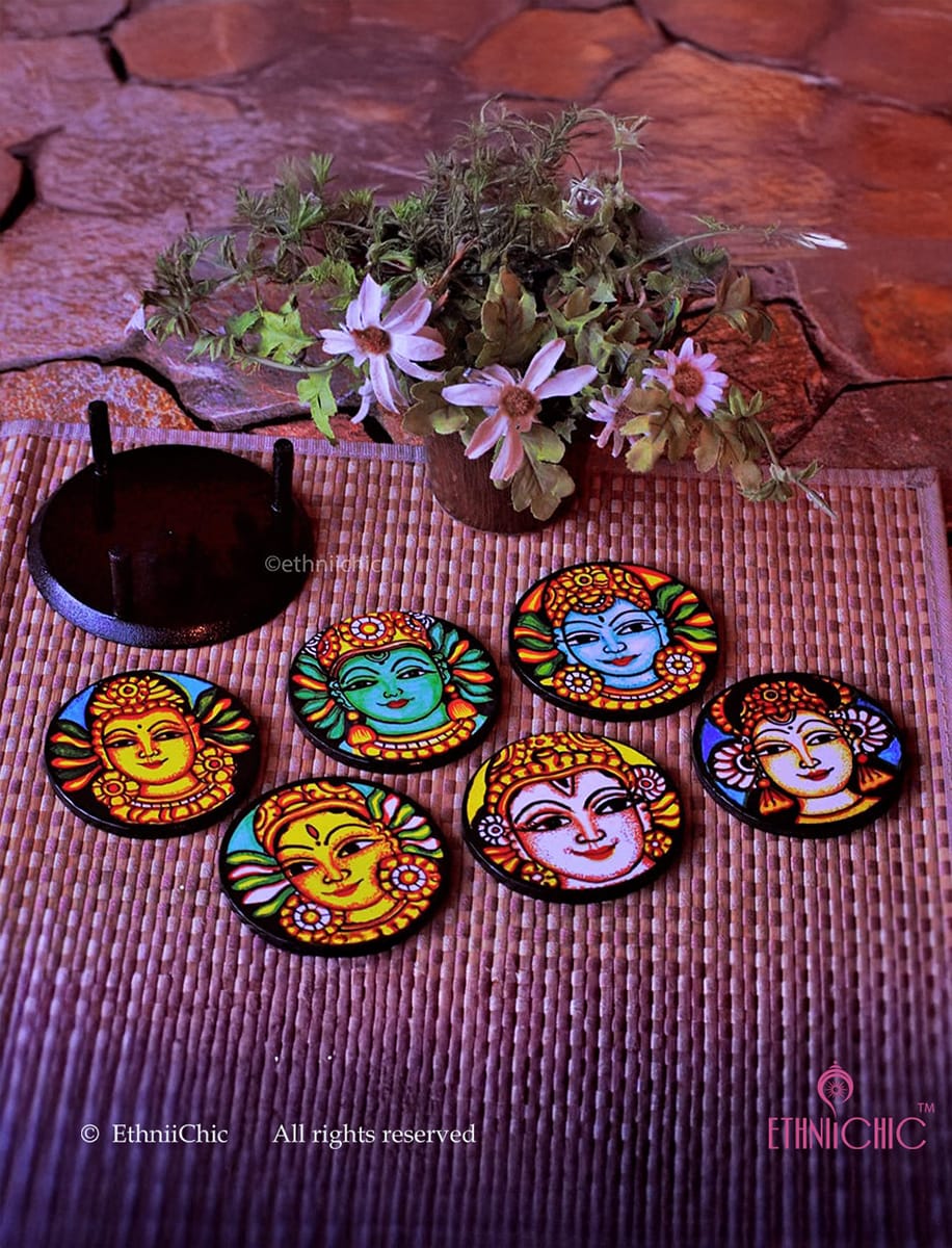 Coasters - Round - Kerala Mural