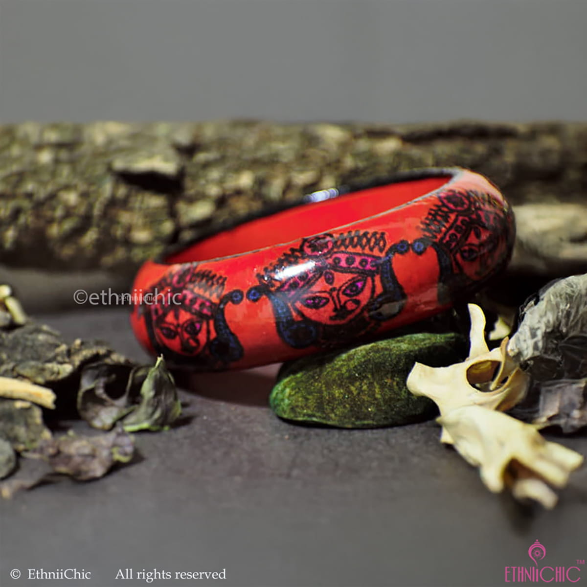 Durga Hand crafted Wooden Bangle