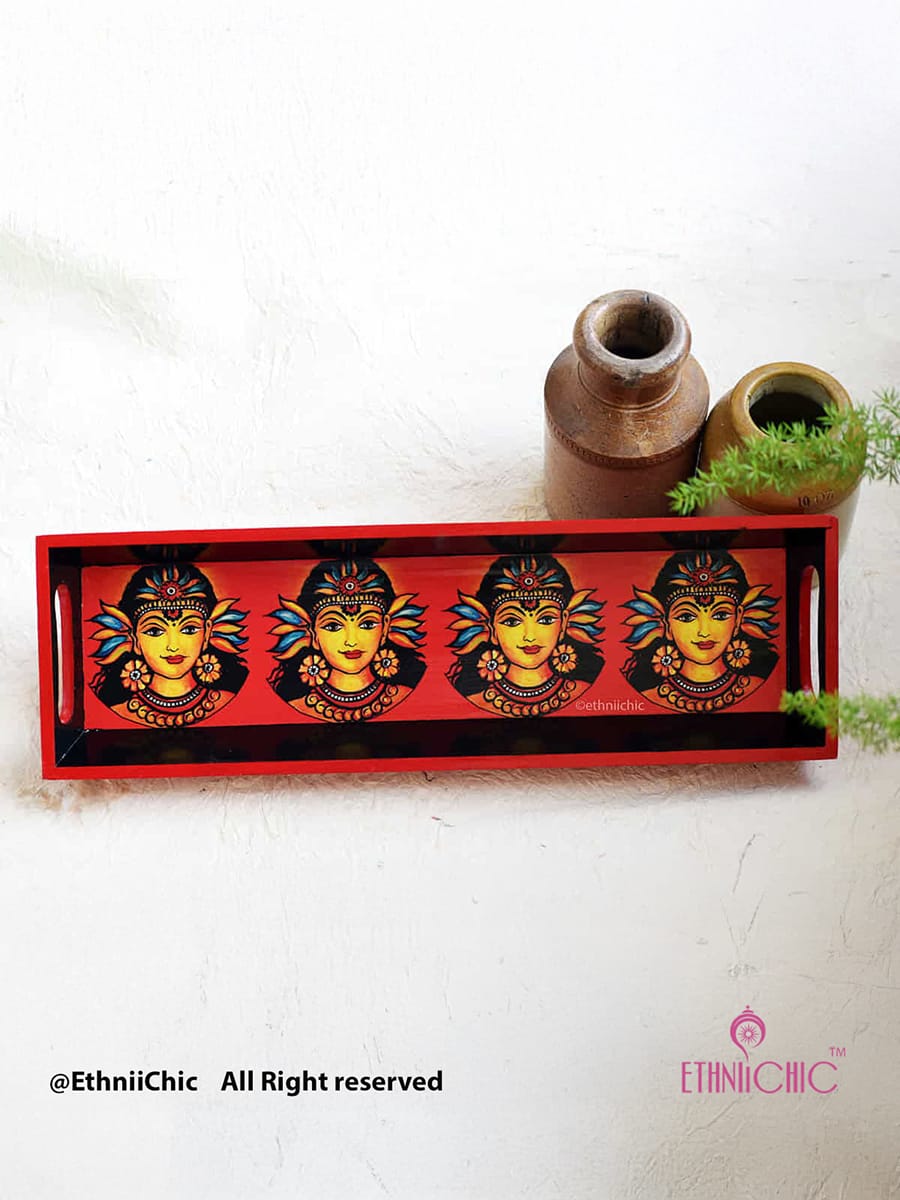 Narrow Tray - Kerala Mural Apsara