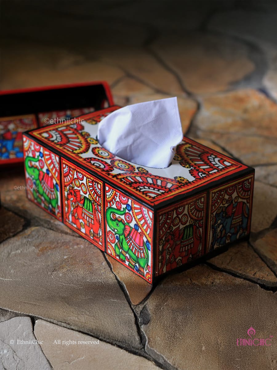 Family Tissue Box - Tholu Elephant