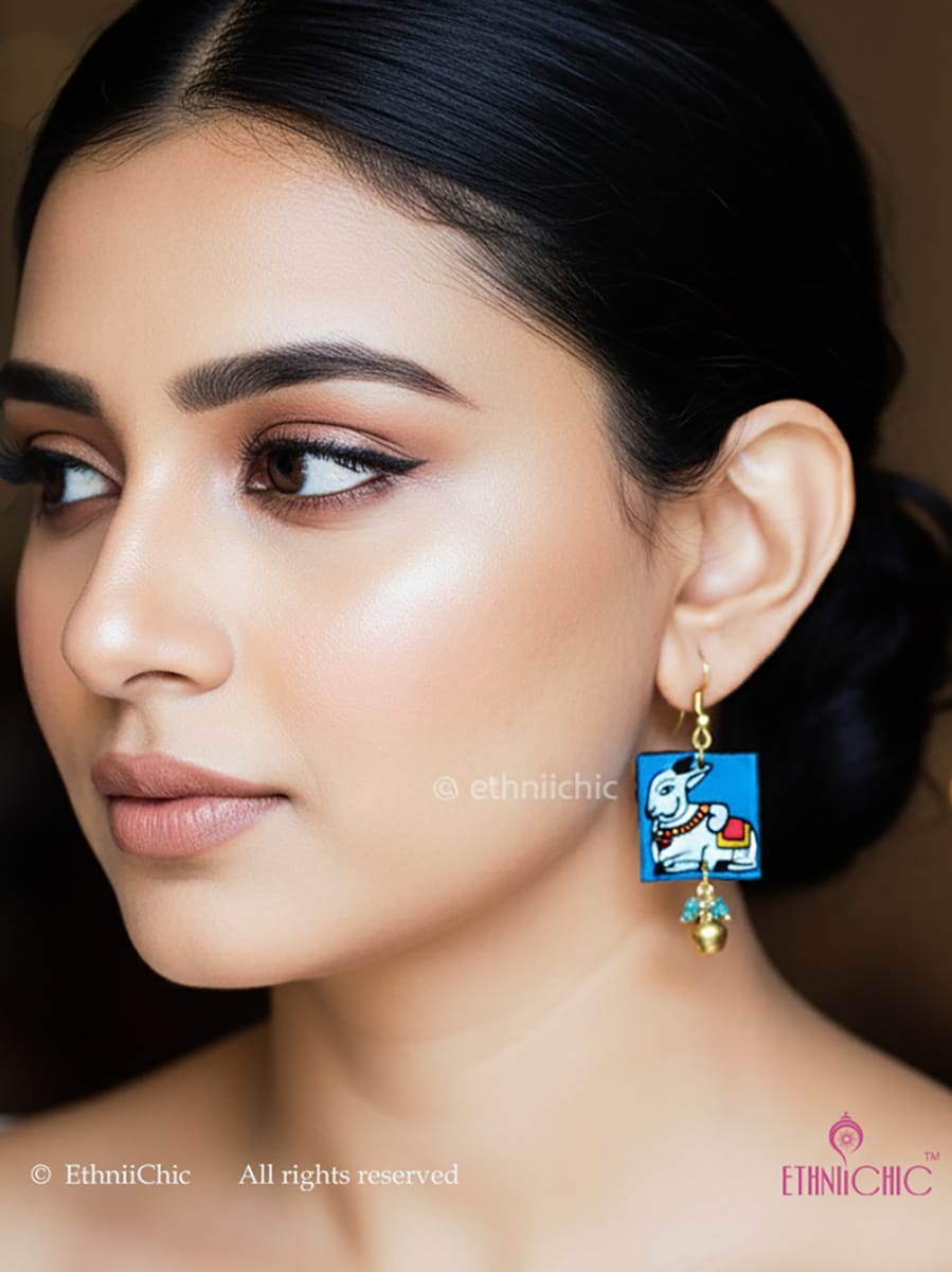 Hand-painted Earrings- Nandi