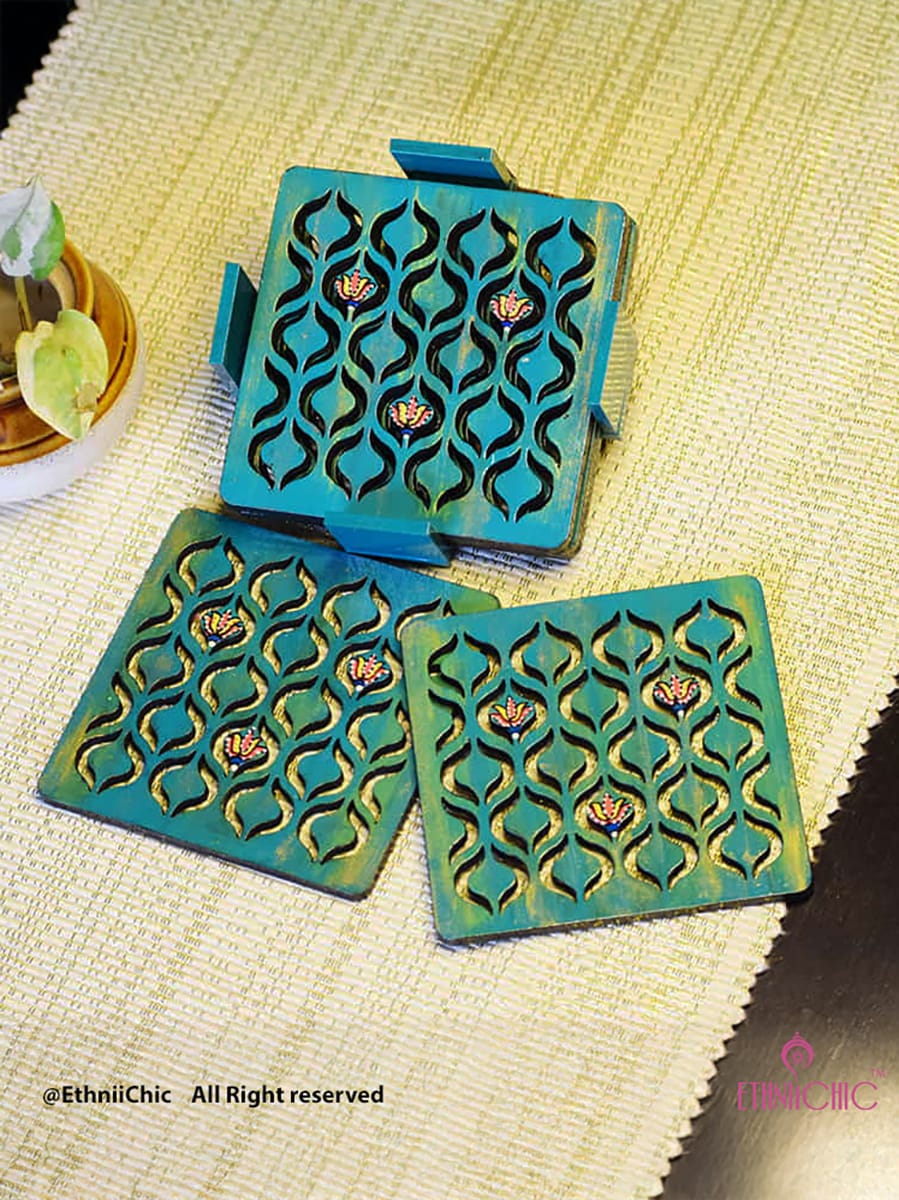 Handpainted Jaali coaster 1