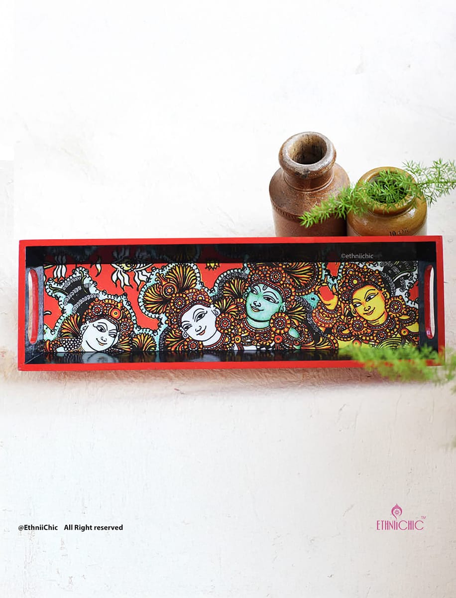Narrow Tray - Kerala Mural