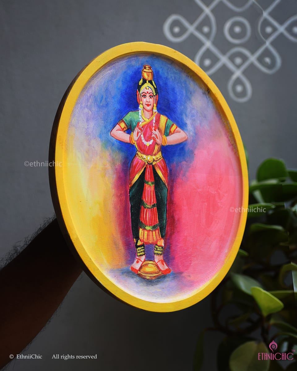 Kuchipudi – Hand-painted Wooden Wall Plate