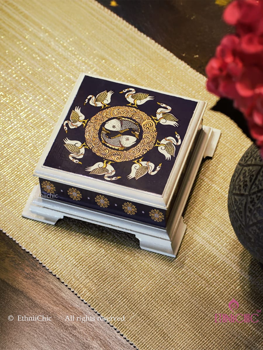 Multipurpose Box Square - Pattachitra Fish
