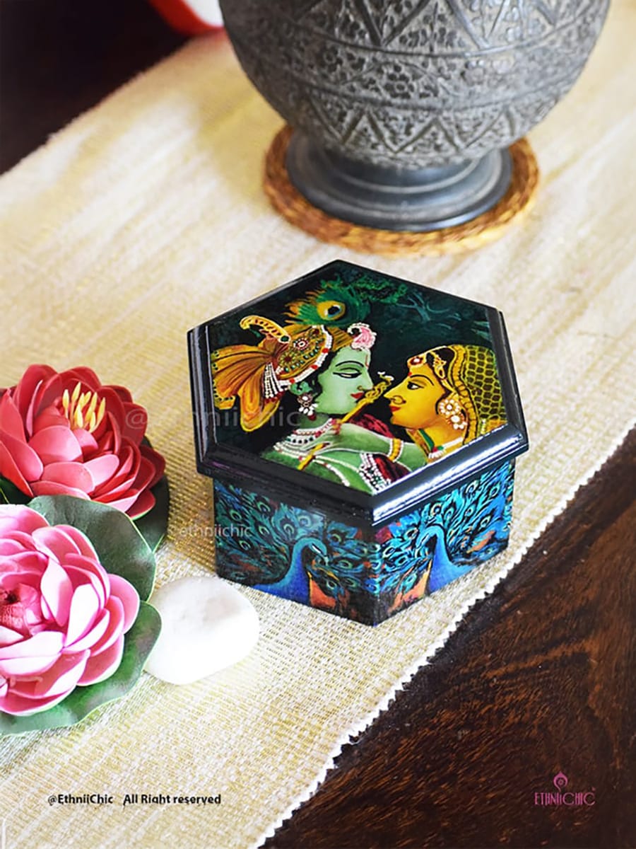 Multipurpose Hexagon box - Krishna Radha
