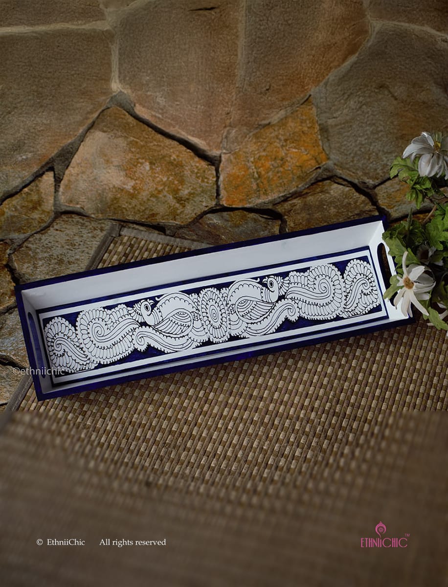 Narrow Tray - Tholu Blue Peacock
