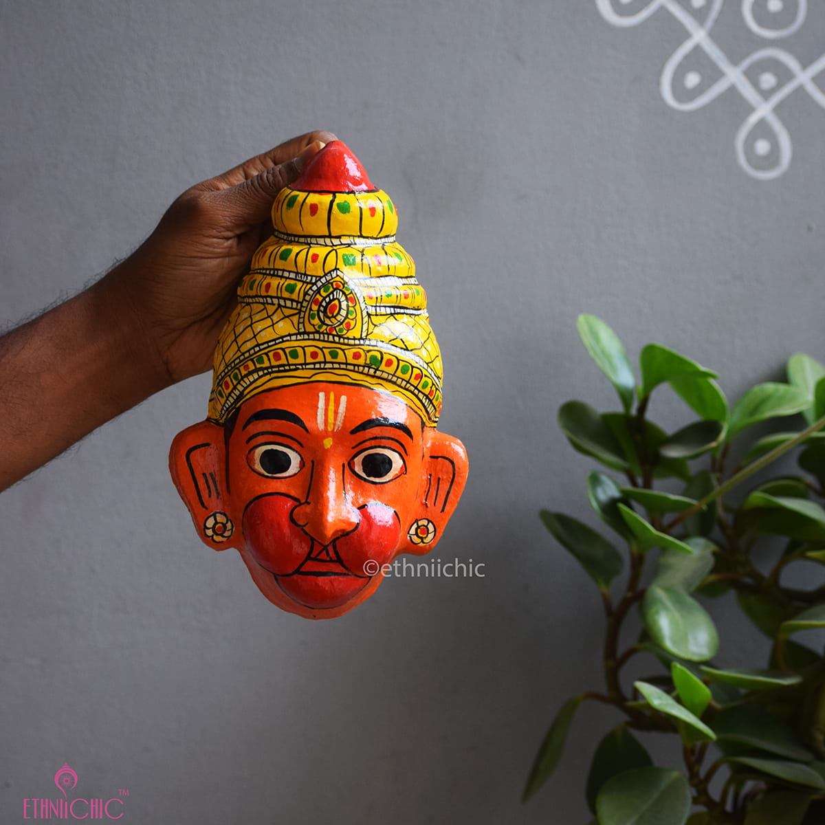 Hanuman Cheriyal Mask - 7"