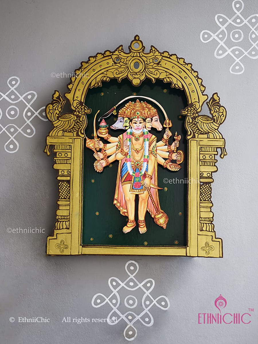 Jumbo Wall Mounting Frame of Panchamukhi Hanuman