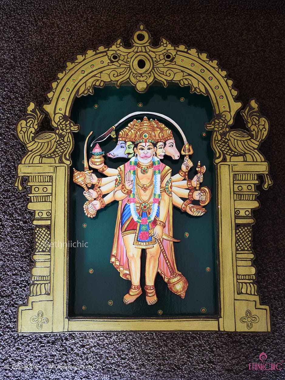 Jumbo Wall Mounting Frame of Panchamukhi Hanuman
