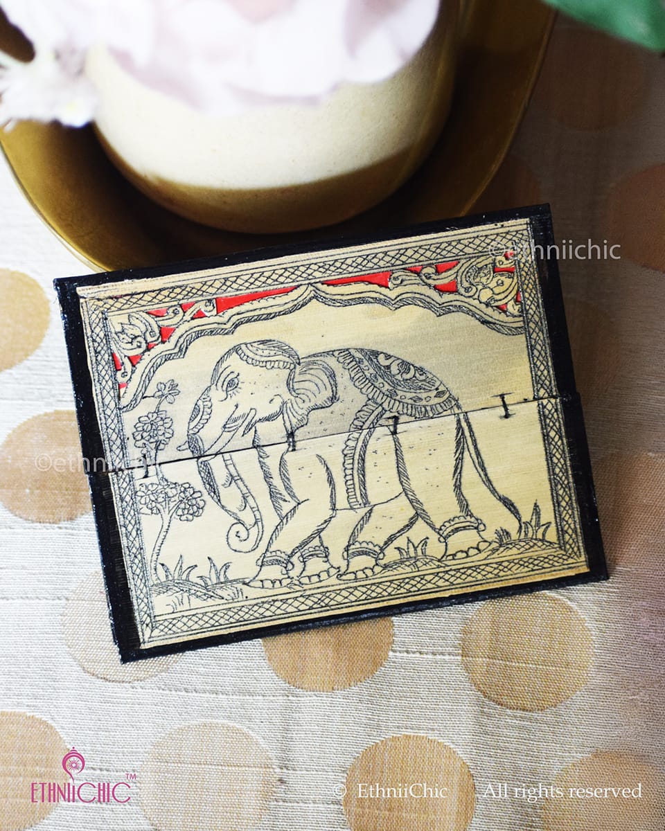 Tala Patra Pattachitra Hand-Painted Fridge Magnet – Elephant