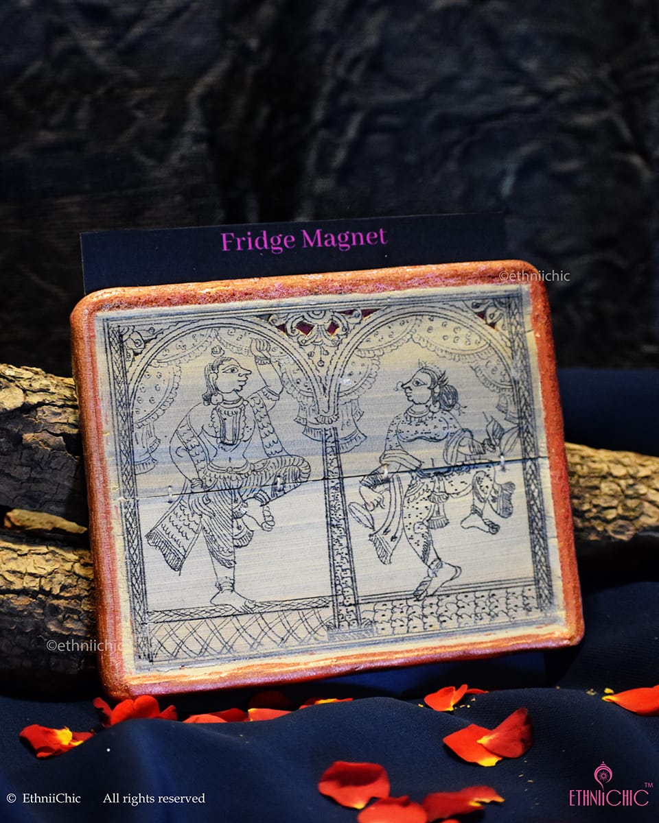 Tala Patra Pattachitra Hand-Painted Fridge Magnet – Dancers