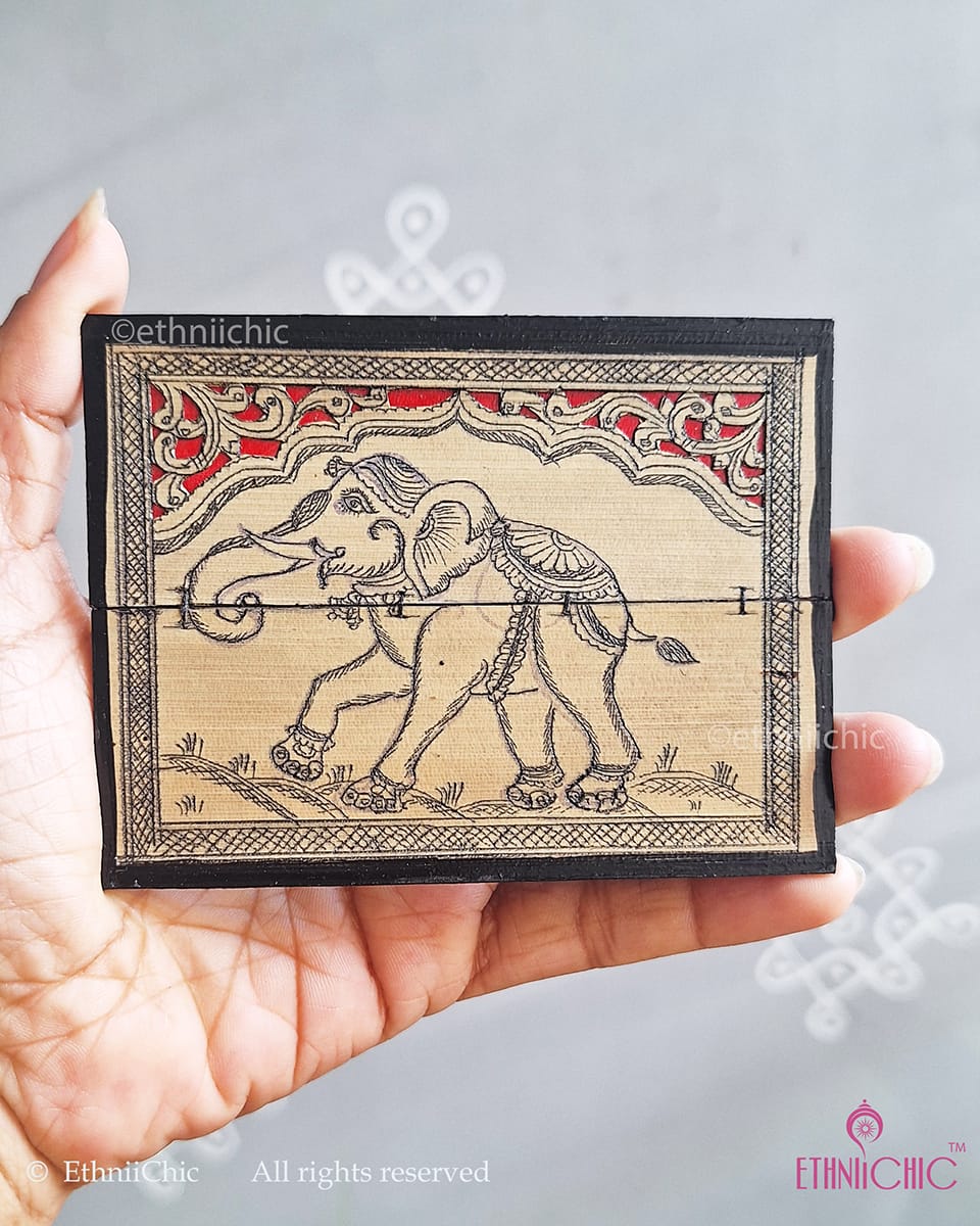 Tala Patra Pattachitra Hand-Painted Fridge Magnet – Elephant
