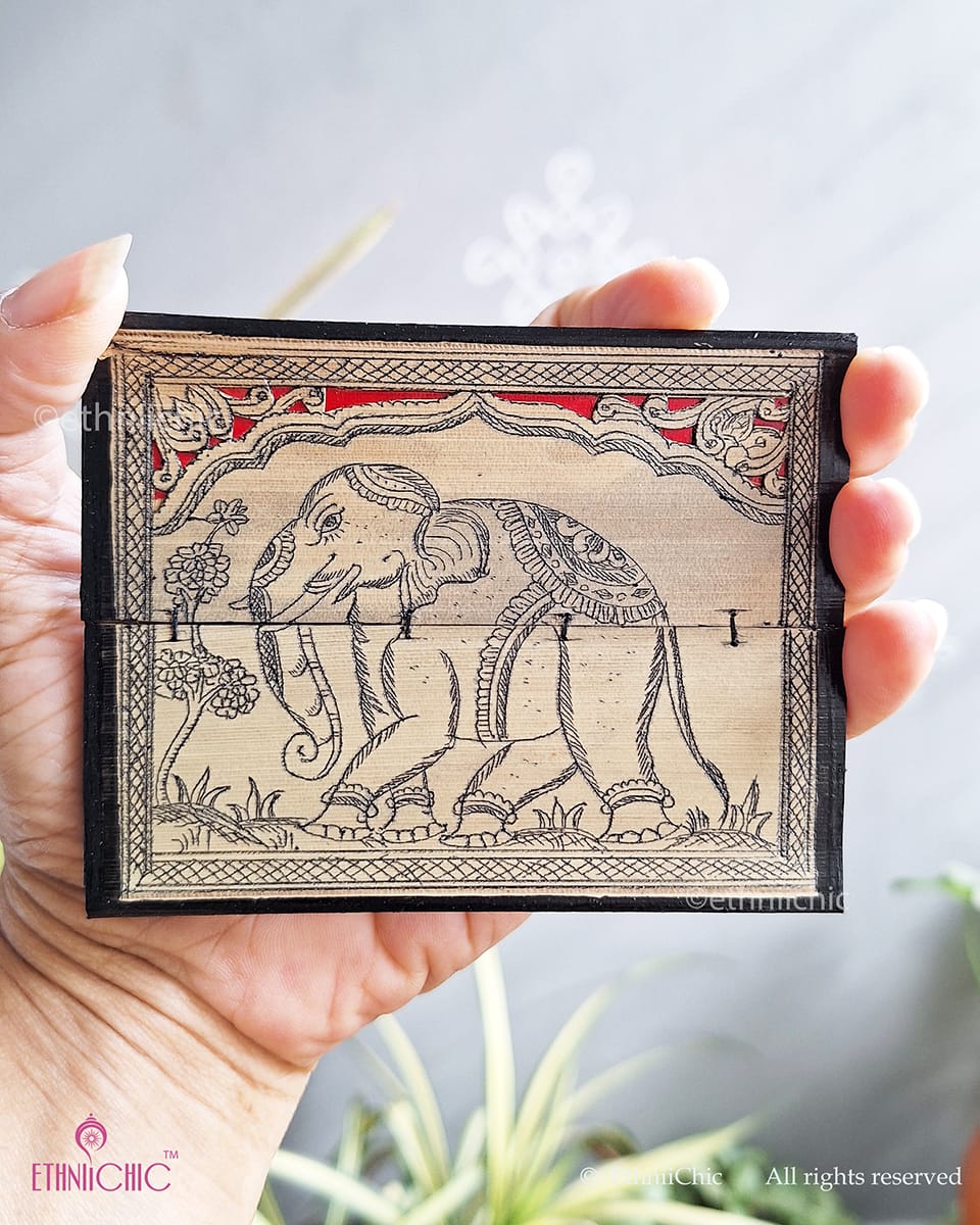 Tala Patra Pattachitra Hand-Painted Fridge Magnet – Elephant