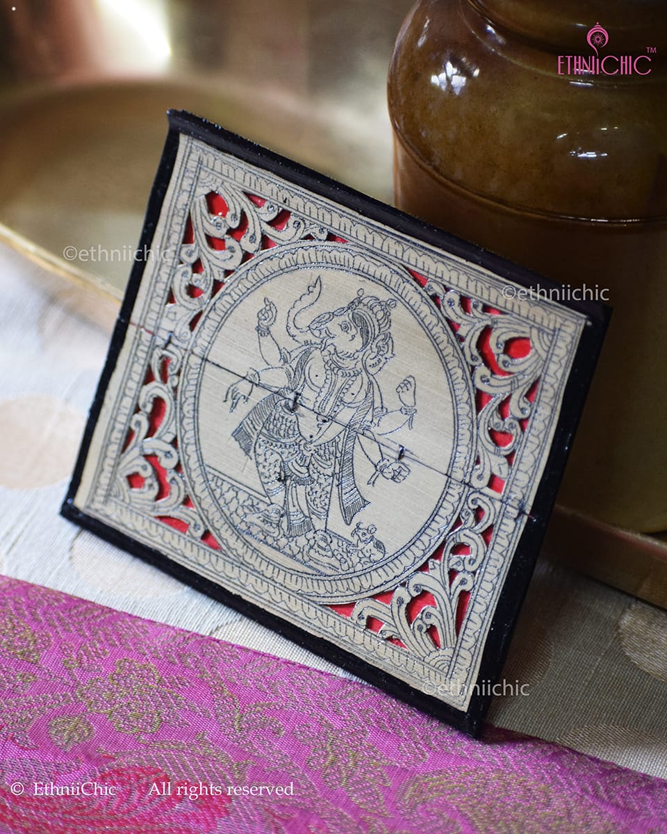 Tala Patra Pattachitra Hand-Painted Fridge Magnet – Ganesha