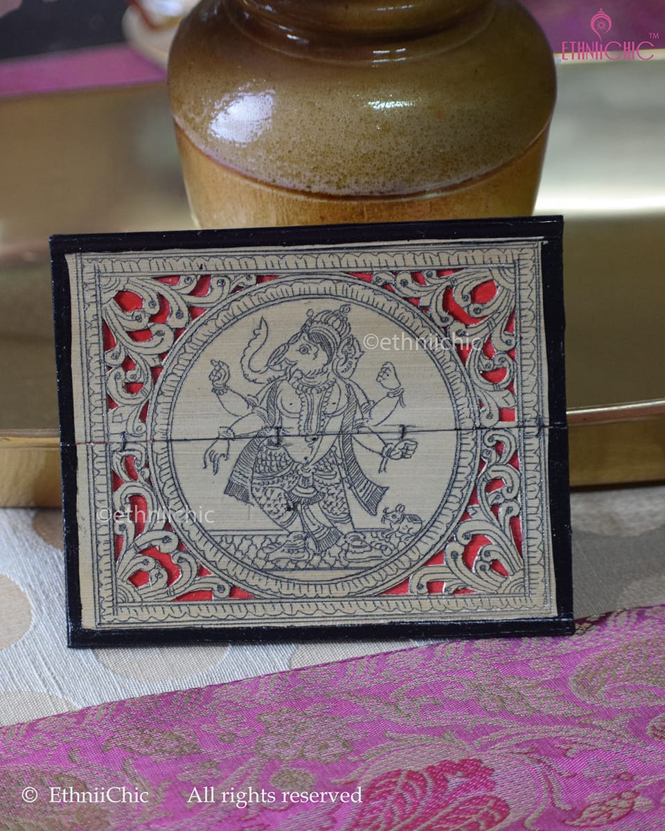 Tala Patra Pattachitra Hand-Painted Fridge Magnet – Ganesha