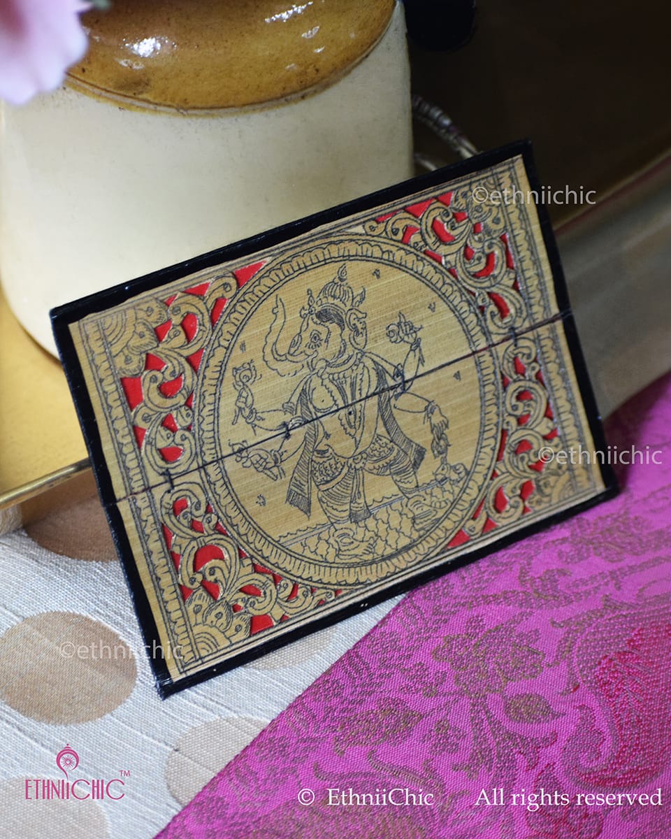 Tala Patra Pattachitra Hand-Painted Fridge Magnet – Ganesha