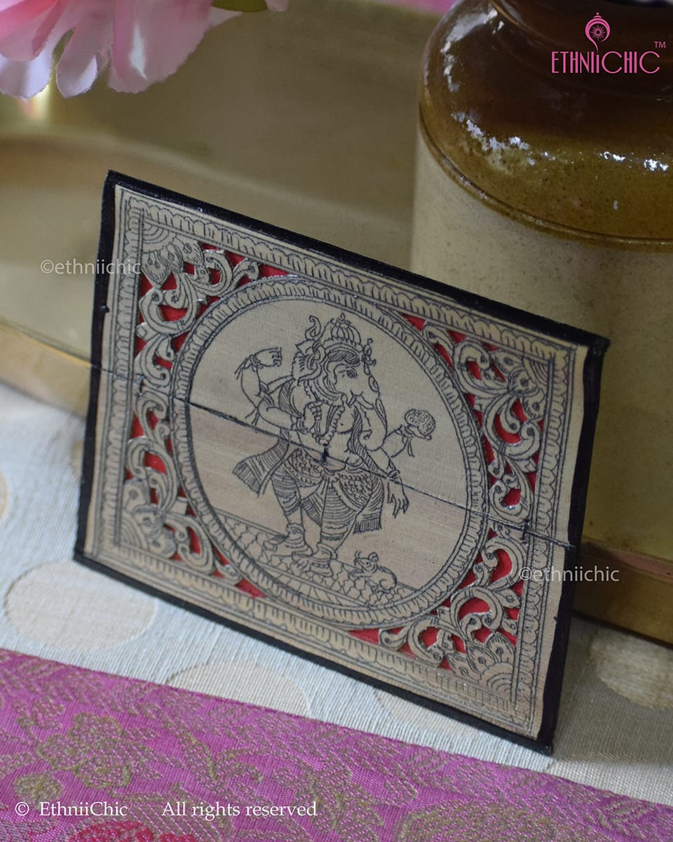 Tala Patra Pattachitra Hand-Painted Fridge Magnet – Ganesha